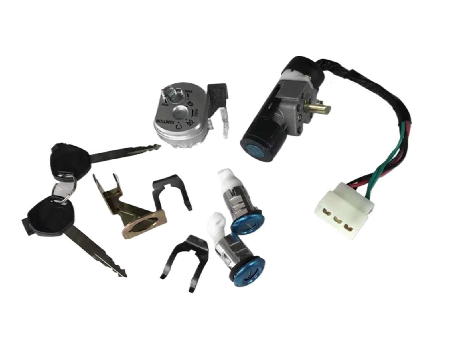 Zündschlüsselschalter Für Scooter 100 125 GY6 125 Ersatzteile Zündschlossschloss Aufbewahrungsbox Schlosslänge 5 Kabel 19 30 MM Zündschlossschlüsselsatz Start Key Lock Schalter(19MM) von NOVEMS
