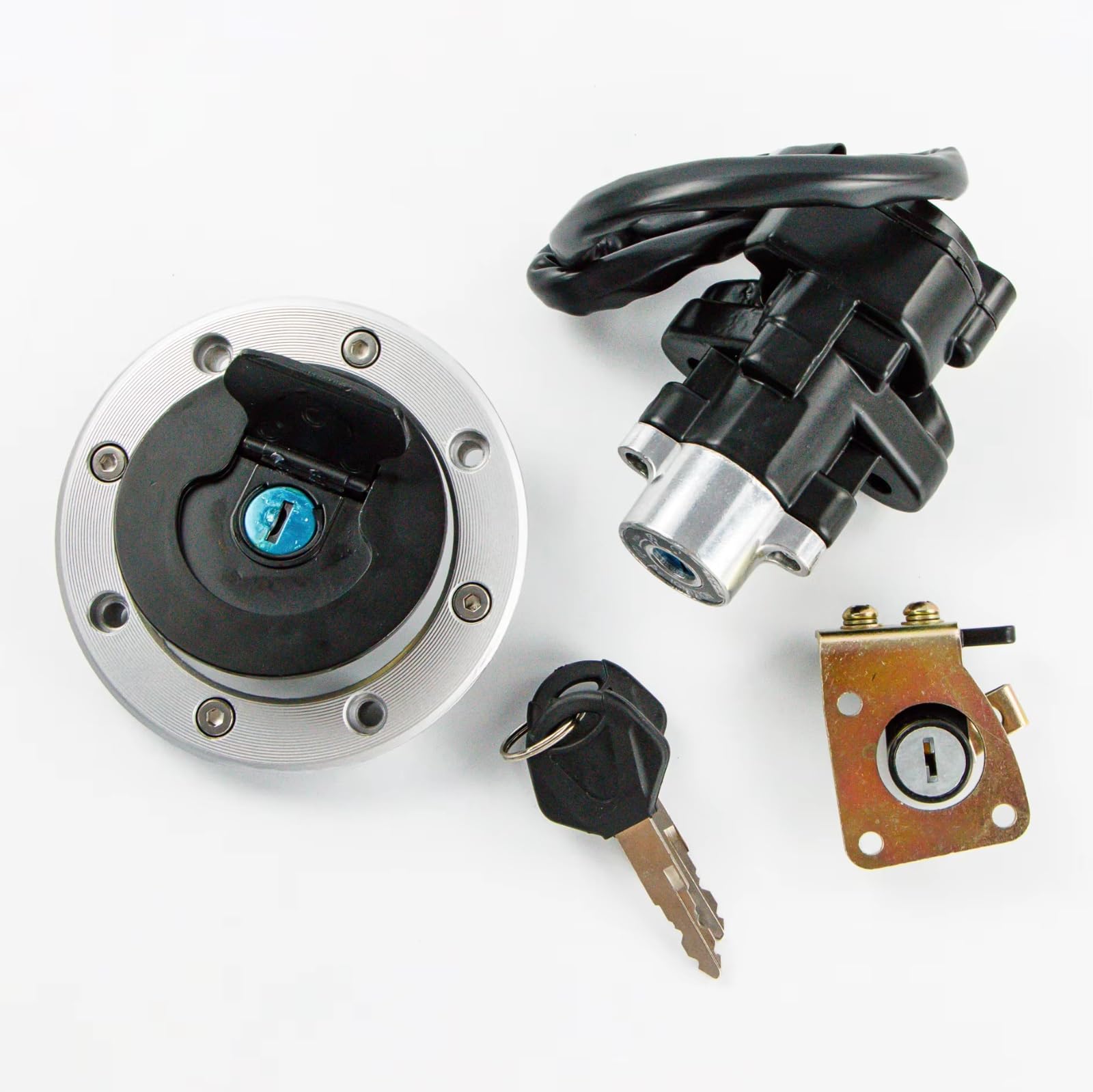 Zündschlüsselschalter Für Suzuki 1999-2002 SV650 SV650S TL1000 TL100R TL1000S 1997-2003 Motorrad Zündschloss Sitz Tankdeckel Schloss Schlüsselsatz Start Key Lock Schalter(Complete Set) von NOVEMS