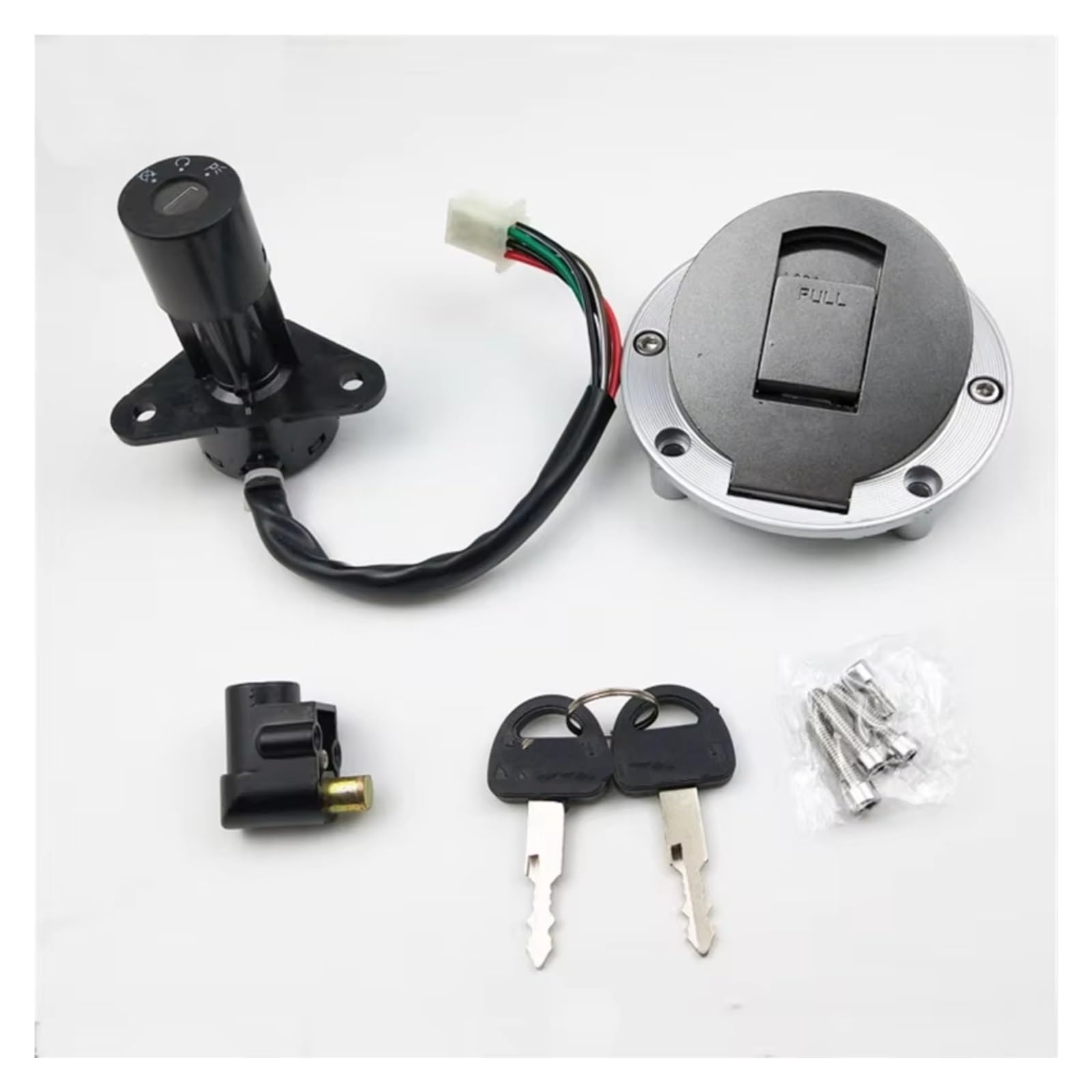 Zündschlüsselschalter Für Suzuki GS125 HJ125-8 QJ125 4 Draht 6 Draht Tankdeckel Abdeckung Schlösser Motorrad Zündschlüssel Set Start Key Lock Schalter(6 Drähte) von NOVEMS