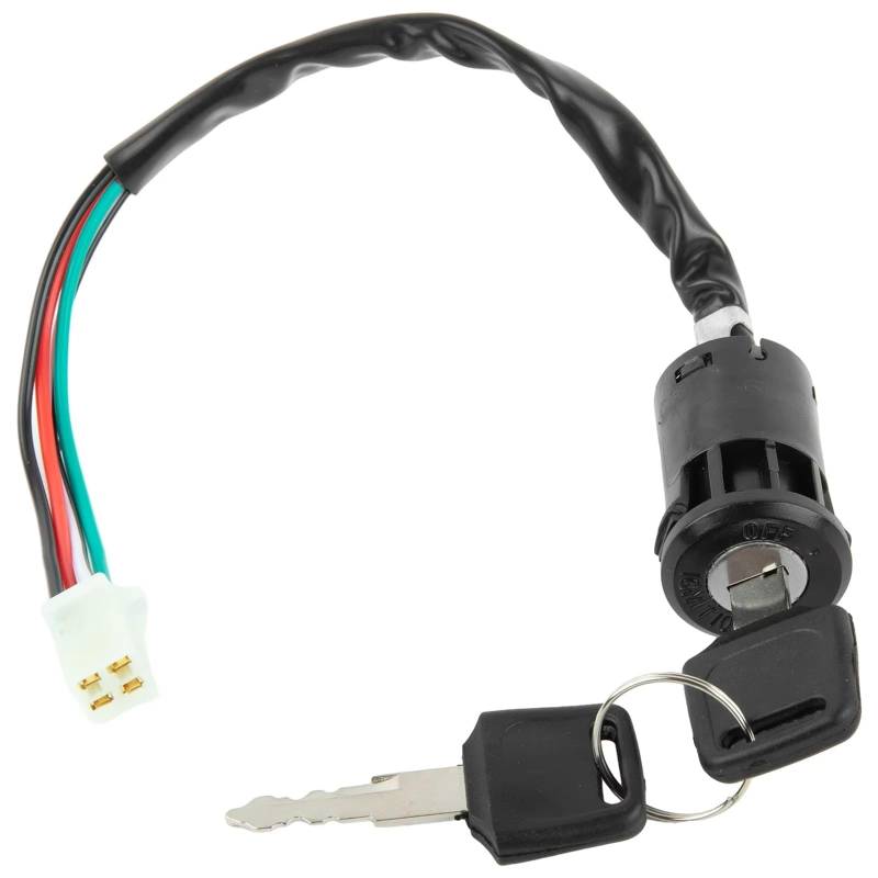 Zündschlüsselschalter Für Suzuki LT80 Motorrad Elektrischer Schalter 2 Schlüssel 4 Draht ATV Quad Dirt Bike Elektrisches Go-Kart EIN/Aus-Werkzeug Motorradzubehör Start Key Lock Schalter von NOVEMS
