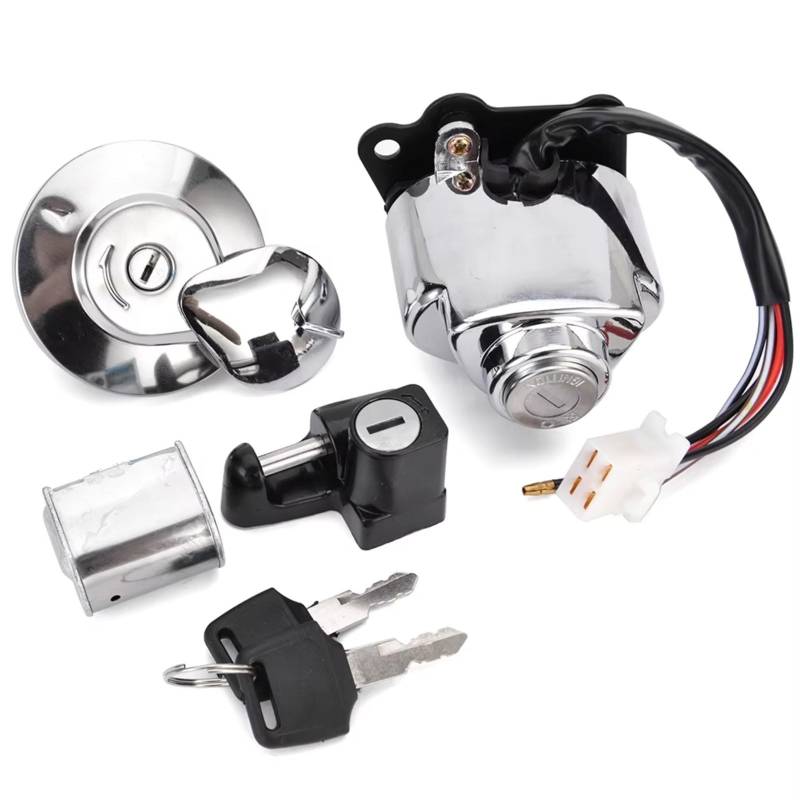 Zündschlüsselschalter Für VT250 Für Magna250 Für Steed400 Für Steed Für Shadow 400 VT600 VT 600 Für Shadow400 2000-2002 Zündschalter Sitzschloss Mit Schlüsselsatz Start Key Lock Schalter von NOVEMS