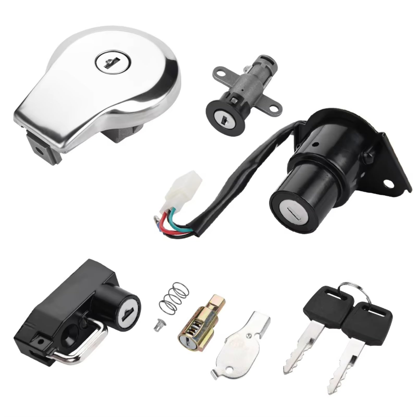 Zündschlüsselschalter Für Virago XV535 XV250 XV125 Motorrad Zündschloss Kit Tankdeckel Sitzschloss Mit Schlüssel Start Key Lock Schalter Zündschlüsselschalter Für Virago XV535 XV250 XV125 Motorrad Zündschloss Kit Tankdeckel Sitzschloss Mit Schlüssel Start Key Lock Schalter von NOVEMS