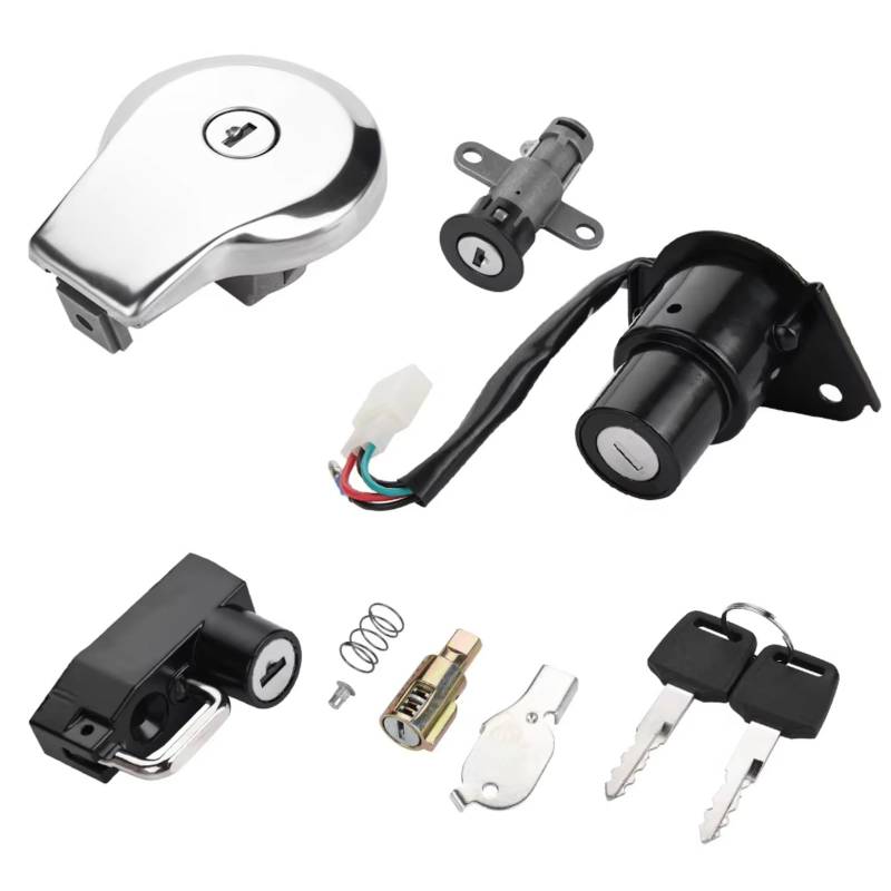 Zündschlüsselschalter Für Virago XV535 XV250 XV125 Motorrad Zündschloss Kit Tankdeckel Sitzschloss Mit Schlüssel Start Key Lock Schalter von NOVEMS