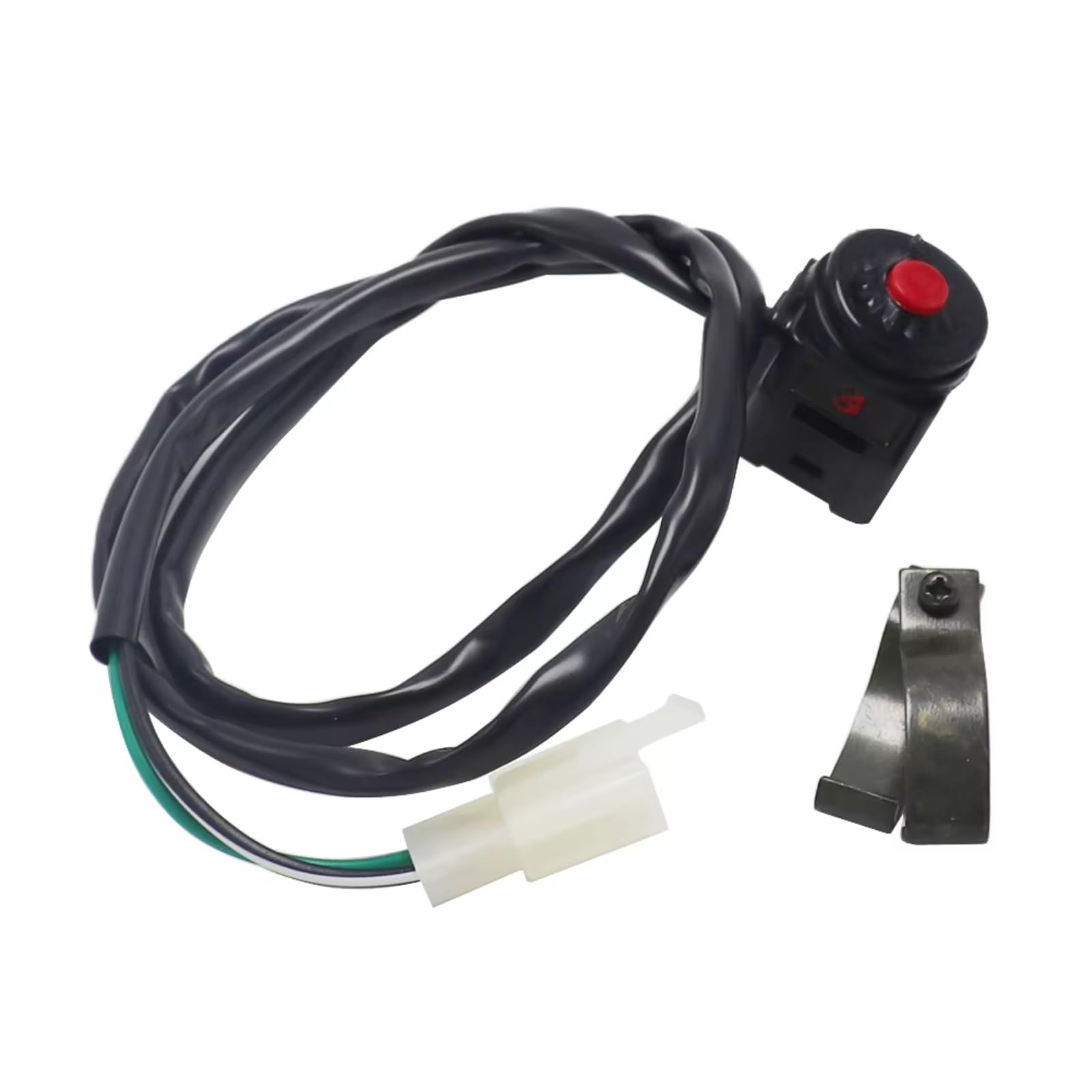 Zündschlüsselschalter Universal ATV Motorrad Dual Sport Dirt Quad Starten Horn Töten Off Stop Schalter Taste Motorrad Zubehör Start Key Lock Schalter(Red) von NOVEMS