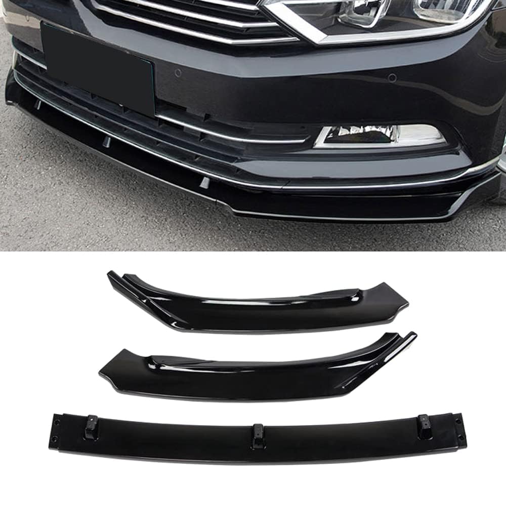 Auto Frontspoiler Stoßstange Lippe für VW Passat B8 2015-2022,Dauerhaft AntiKollision Frontstoßstange Diffusor Seitensplitter Protector,A-Gloss Black Auto Frontspoiler Stoßstange Lippe für VW Passat B8 2015-2022,Dauerhaft AntiKollision Frontstoßstange Diffusor Seitensplitter Protector,A-Gloss Black von NOVSKI