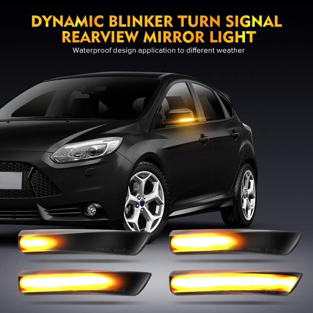 Für Ford Focus MK2 (02/200-12/2010) Seitenblinker Blinker Dynamische Umdrehungssignale Licht,LED-Blinkerlicht,Auto-Außenmodifikationszubehör von NOVSKI