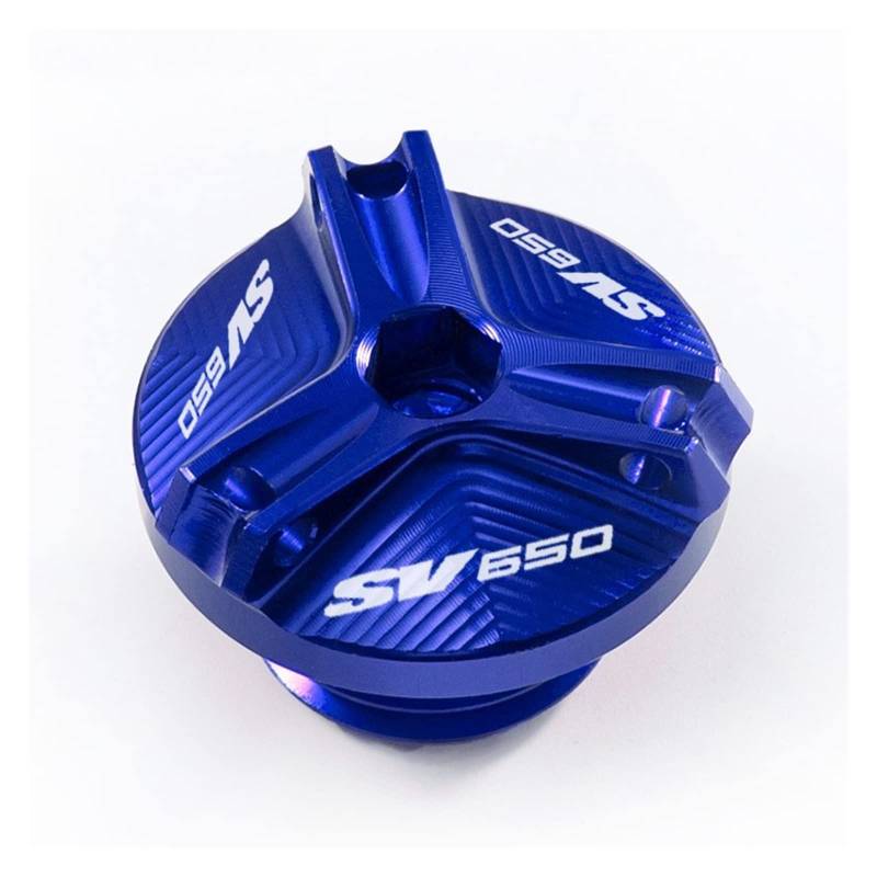 Motorrad-Motoröldeckel Für Su-zu-ki SV650 SV650X SV 650 X/S/A Motorrad CNC Aluminiumlegierung Motoröldeckelschraube Tankdeckelschutz Zubehör ( Color : Blau ) von NOXARO