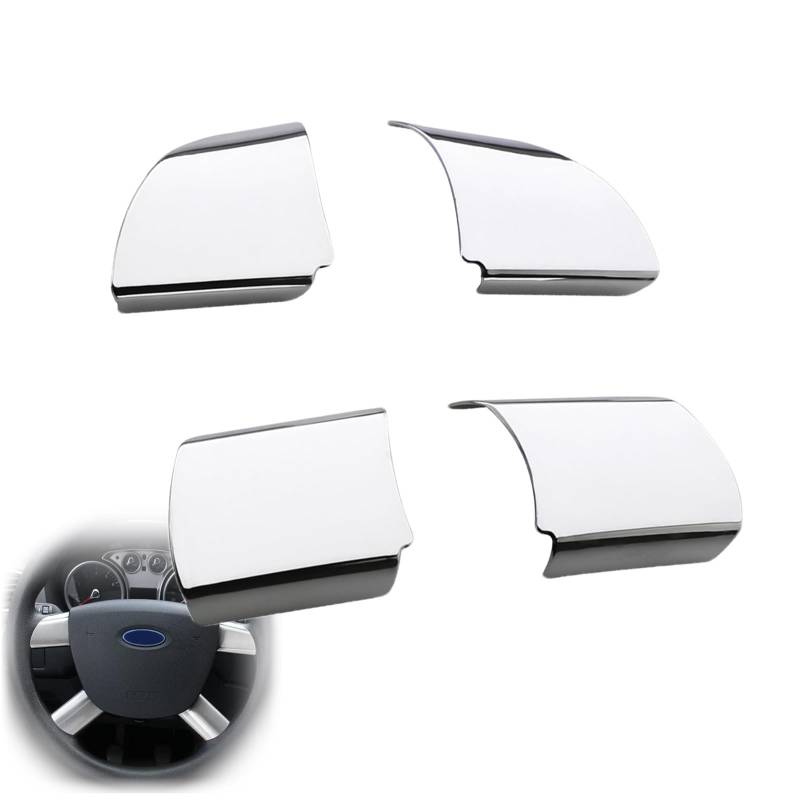 NOZADO ABS Chrom Auto Lenkrad Trim Aufkleber Fit Für Ford Focus 2 MK2 2005 2006 2007 2008 2009 2010 2011 2012 2013 2014 Escape C-MAX Zubehör Lenkrad Dekoration Abdeckung Trim Rahmen von NOZADO