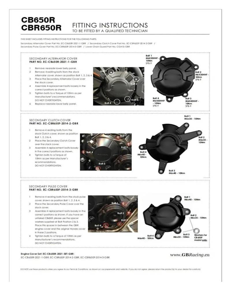 Schutzabdeckung für Motorstator CB650R CBR650R Motor Abdeckung Set CBR650R Schutz Abdeckung CB650R Motor Schutz For HONDA CB650R CB650 2014-2023 CB650F CBR650F Verkleidungsschutz(CBR650R 14-20 B) von NPUQNLAH