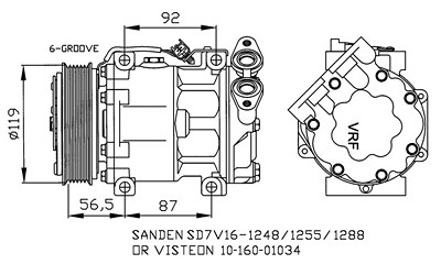Nrf Kompressor, Klimaanlage [Hersteller-Nr. 32271] für Ford, Mazda, Volvo von NRF