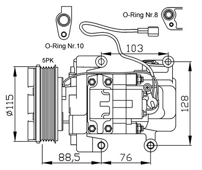 Nrf Kompressor, Klimaanlage [Hersteller-Nr. 32681] für Mazda von NRF