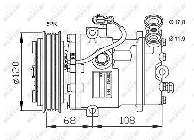 Nrf Kompressor, Klimaanlage [Hersteller-Nr. 32775] für Opel von NRF