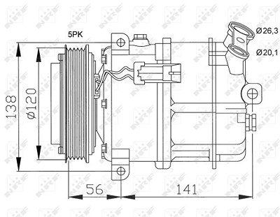 Nrf Kompressor, Klimaanlage Sanden [Hersteller-Nr. 32117] für Cadillac, Opel, Saab, Vauxhall von NRF
