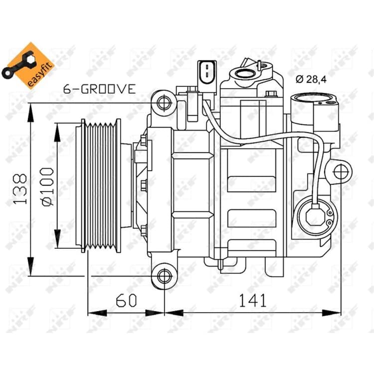 NRF Klimakompressor Audi A4 A5 A6 A8 Q5 Seat Exeo von NRF