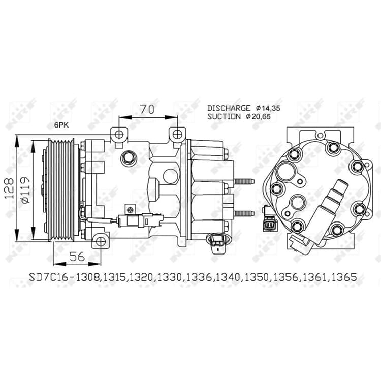 NRF Klimakompressor Citroen C4 Peugeot 307 308 NRF Klimakompressor Citroen C4 Peugeot 307 308 von NRF
