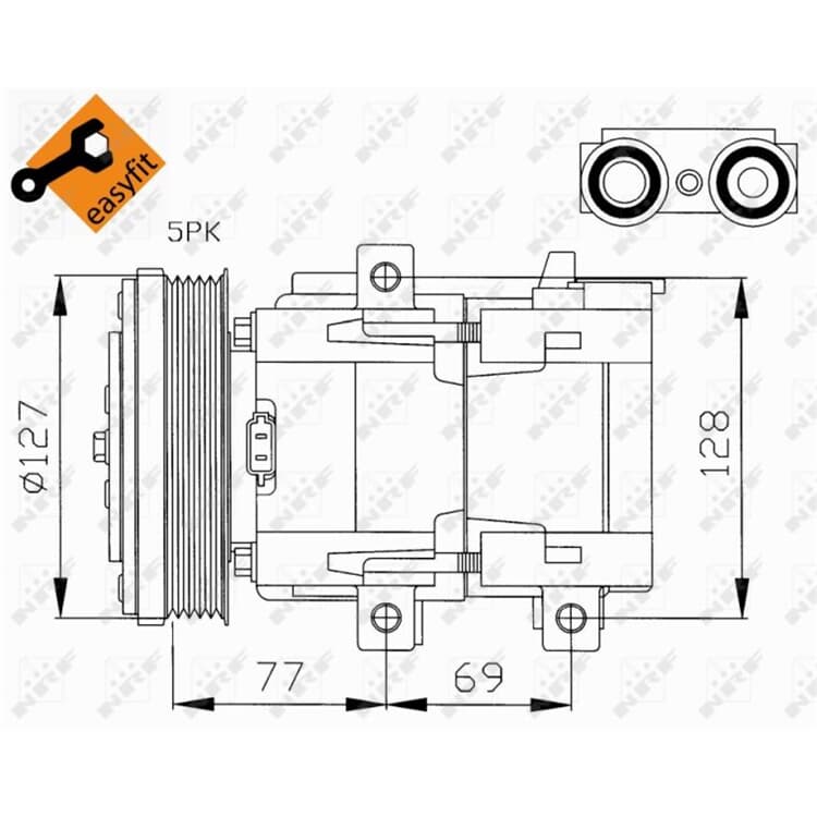 NRF Klimakompressor Ford Mondeo 1 2 1,8 TD von NRF