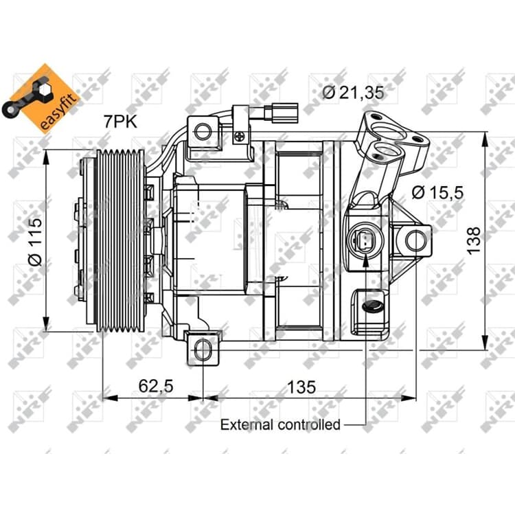 NRF Klimakompressor Nissan X-Trail Renault Espace Laguna Vel von NRF