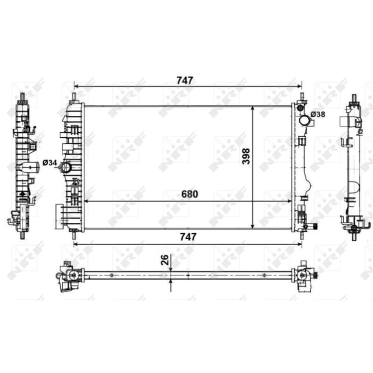 NRF Motork?hler Chevrolet Malibu Opel Insignia Saab 9-5 von NRF