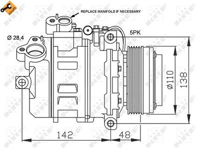 Nrf Klimakompressor 7SBU16C [Hersteller-Nr. 32123] für BMW von NRF