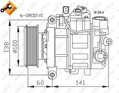 Nrf Kompressor, Klimaanlage [Hersteller-Nr. 32263] für Audi, Seat von NRF
