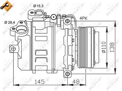 Nrf Kompressor, Klimaanlage [Hersteller-Nr. 32465] für BMW von NRF