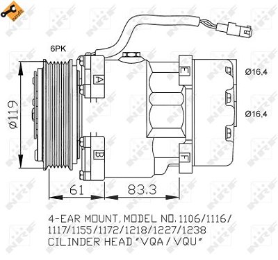 Nrf Kompressor, Klimaanlage [Hersteller-Nr. 32040] für Citroën, Fiat, Lancia, Peugeot von NRF