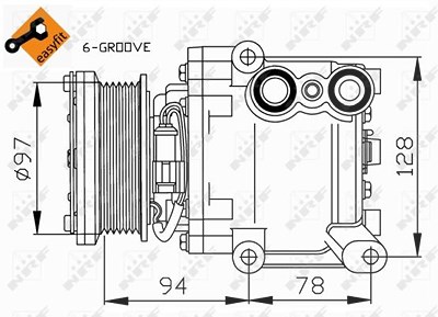 Nrf Kompressor, Klimaanlage [Hersteller-Nr. 32724] für Ford von NRF