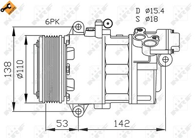 Nrf Kompressor, Klimaanlage [Hersteller-Nr. 32184] für BMW von NRF