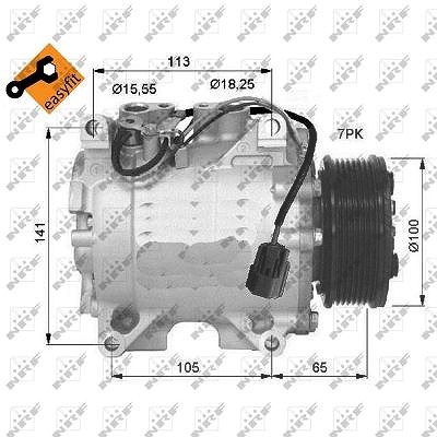 Nrf Kompressor, Klimaanlage [Hersteller-Nr. 32448] für Honda von NRF