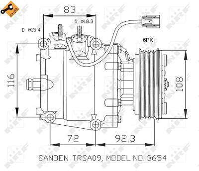 Nrf Kompressor, Klimaanlage [Hersteller-Nr. 32072] für Honda von NRF