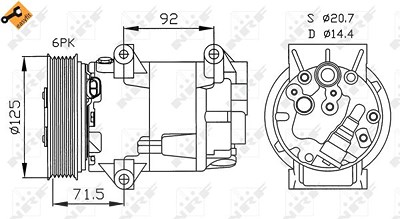 Nrf Kompressor, Klimaanlage [Hersteller-Nr. 32208] für Nissan, Renault von NRF