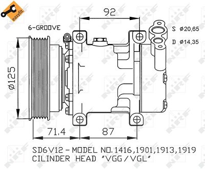 Nrf Kompressor, Klimaanlage [Hersteller-Nr. 32259] für Nissan, Renault von NRF