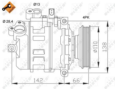 Nrf Kompressor [Hersteller-Nr. 32106] für Audi von NRF