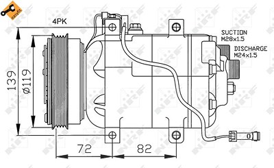 Nrf Kompressor Klimaanlage [Hersteller-Nr. 32030] für Audi, VW von NRF