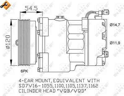 Nrf Kompressor Klimaanlage [Hersteller-Nr. 32033] für Ford, Seat, VW von NRF