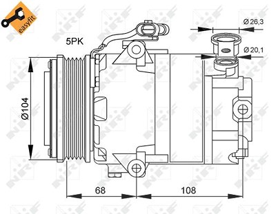 Nrf Kompressor Klimaanlage NUR Z-MOTOREN 14ZE -20 ZE [Hersteller-Nr. 32082] für Opel, Vauxhall von NRF