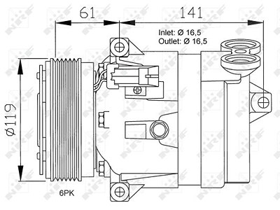 Nrf Kompressor Klimaanlage [Hersteller-Nr. 32021] für Fiat, Opel, Saab von NRF