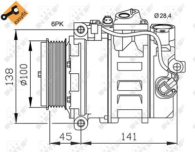 Nrf Kompressor [Hersteller-Nr. 32256] für Mercedes-Benz von NRF