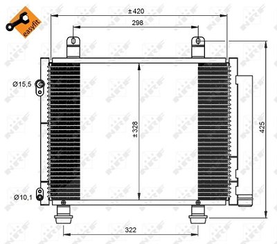 Nrf Kondensator, Klimaanlage [Hersteller-Nr. 350208] für Opel, Suzuki, Vauxhall von NRF