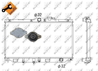 Nrf Kühler, 350 x 668 mm [Hersteller-Nr. 507728] für Honda von NRF