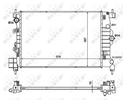 Nrf Kühler, Motorkühlung [Hersteller-Nr. 58496] für Chevrolet von NRF