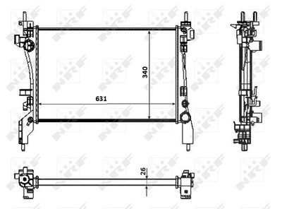 Nrf Kühler, Motorkühlung [Hersteller-Nr. 53934] für Citroën, Fiat, Peugeot von NRF