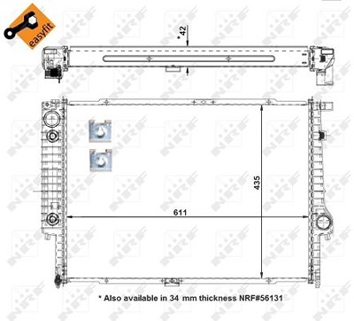 Nrf Kühler, Motorkühlung [Hersteller-Nr. 50566] für BMW von NRF