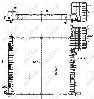 Nrf Kühler, Motorkühlung [Hersteller-Nr. 50581] für Mercedes-Benz von NRF