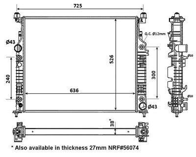 Nrf Kühler, Motorkühlung [Hersteller-Nr. 53936] für Mercedes-Benz von NRF