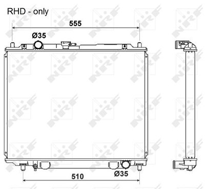 Nrf Kühler, Motorkühlung [Hersteller-Nr. 53666] für Mitsubishi von NRF