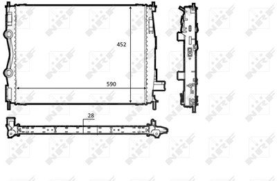 Nrf Kühler, Motorkühlung [Hersteller-Nr. 58540] für Nissan von NRF