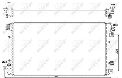 Nrf Kühler, Motorkühlung [Hersteller-Nr. 53076] für Nissan, Opel, Renault, Vauxhall von NRF
