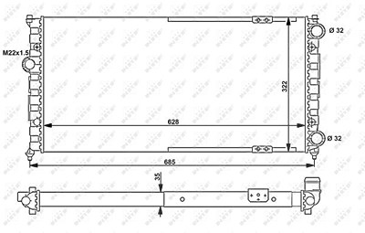 Nrf Kühler, Motorkühlung [Hersteller-Nr. 58095] für Seat, VW von NRF