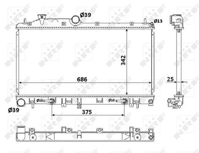 Nrf Kühler, Motorkühlung [Hersteller-Nr. 53886] für Subaru von NRF